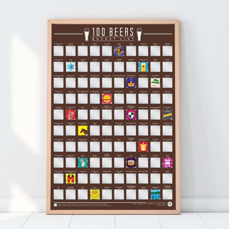 Bucket List Poster 100 Beers - Geschenkebuddy