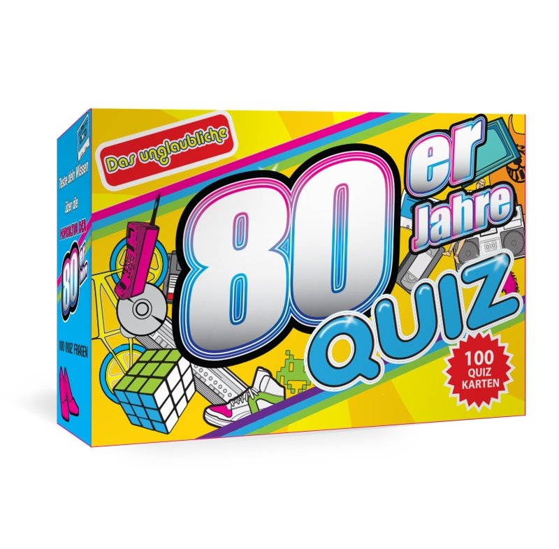Die unglaublichen 80er und 90er Jahre Quiz | 100 Quizkarten - Geschenkebuddy