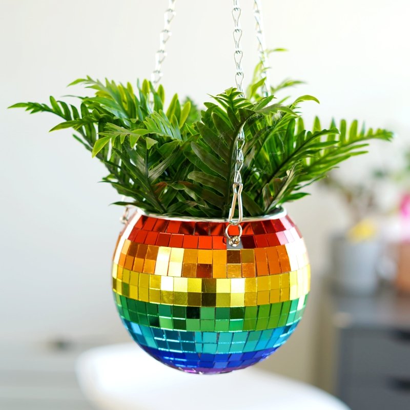 Disco Kugel Blumentopf Regenbogen - Geschenkebuddy