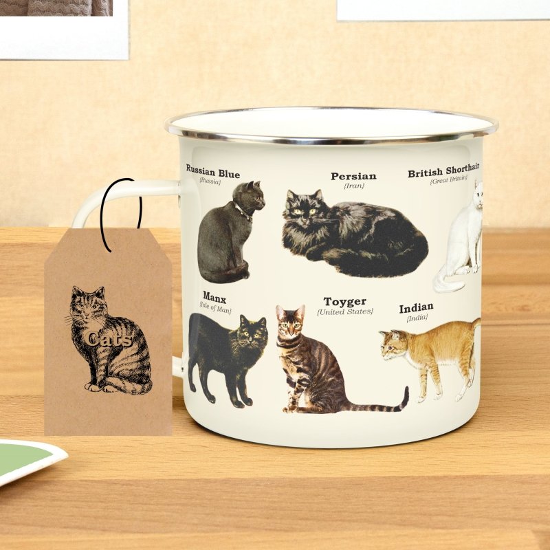 Emaille Becher Katzen - Geschenkebuddy