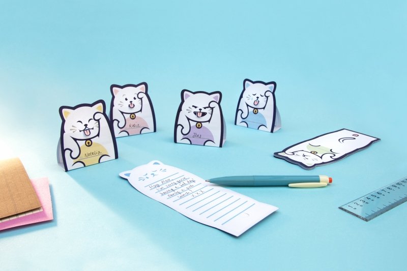 Glückskatze Notizzettel | Lucky Cat Message Pads 😸 - Geschenkebuddy