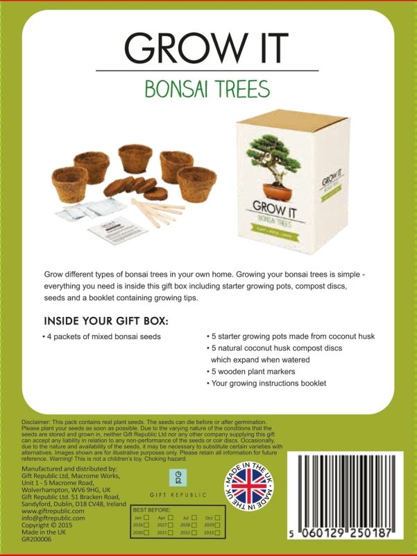 Grow it Bonsai Bäume | Aufzuchtset - Geschenkebuddy