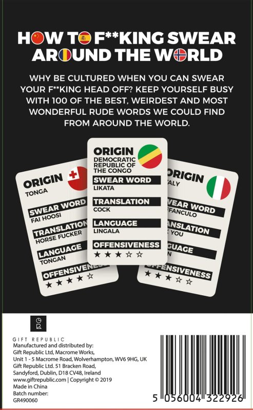 How to f**king swear around the world - Kartenspiel - Geschenkebuddy