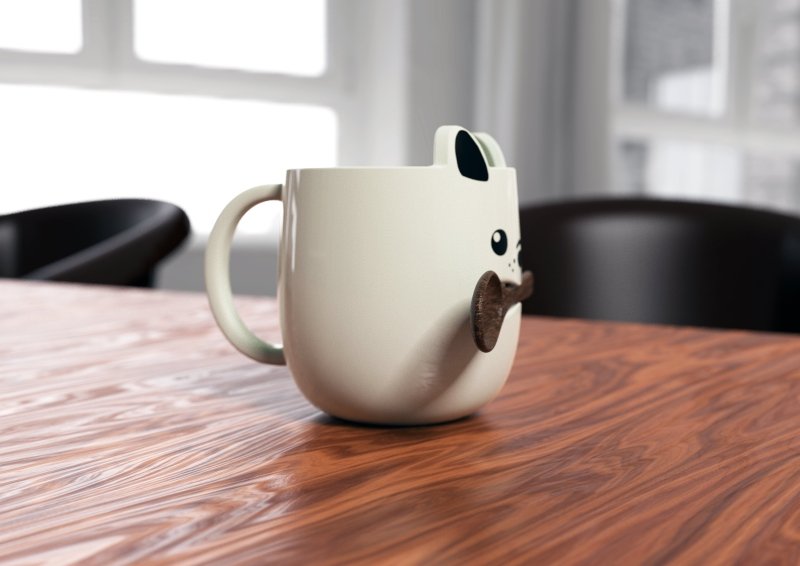 Hundebecher mit Stöckchenlöffel | Dog Mug and Stick Spoon - Geschenkebuddy
