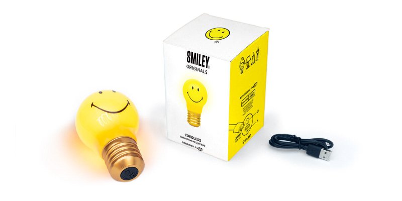 Kabellose LED Glühbirne Smiley