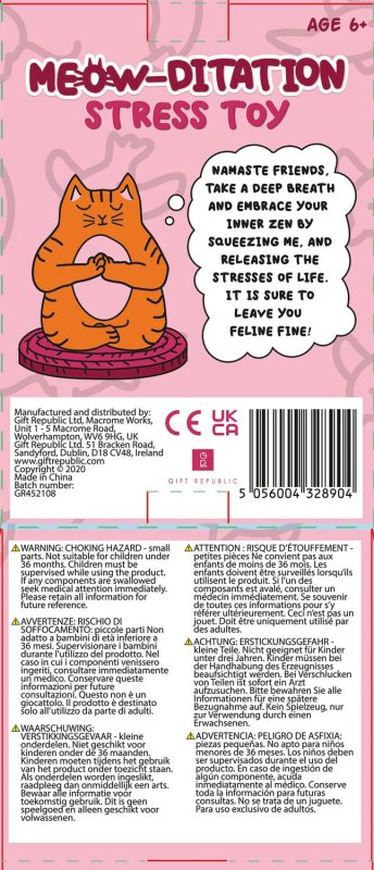 Miauditation Stressball Katze | Meowditation Stress Toy - Geschenkebuddy
