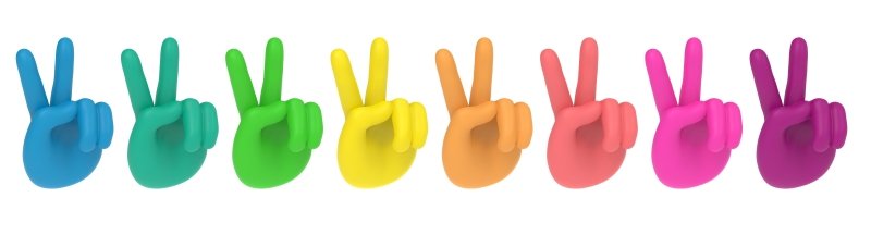 Peace Hand Glasmarker 8er Set - Geschenkebuddy