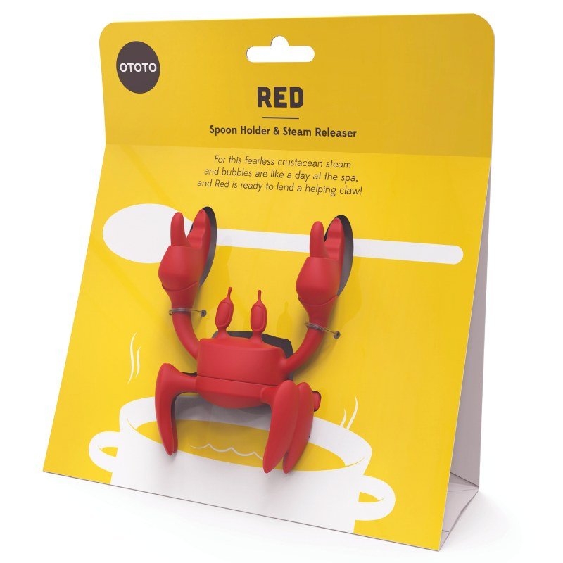 RED - Löffelhalter Topfwächter Krabbe Kochlöffel - Halter Topfdeckelwächter - Geschenkebuddy