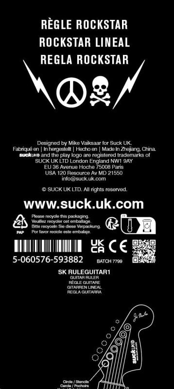 Rockstar Lineal | Rockstar Guitar Ruler 📏📐 - Geschenkebuddy