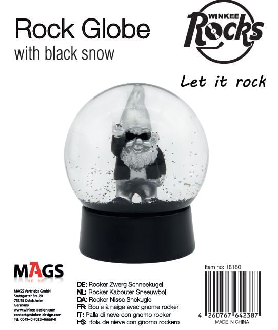 Schneekugel Rock - Zwerg silber - Geschenkebuddy