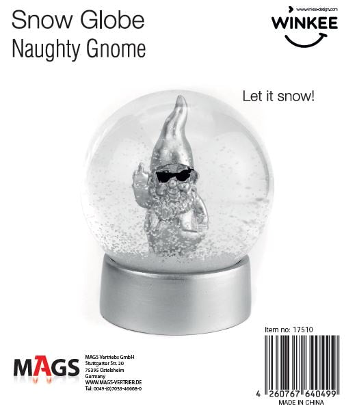 Schneekugel Zwerg silber