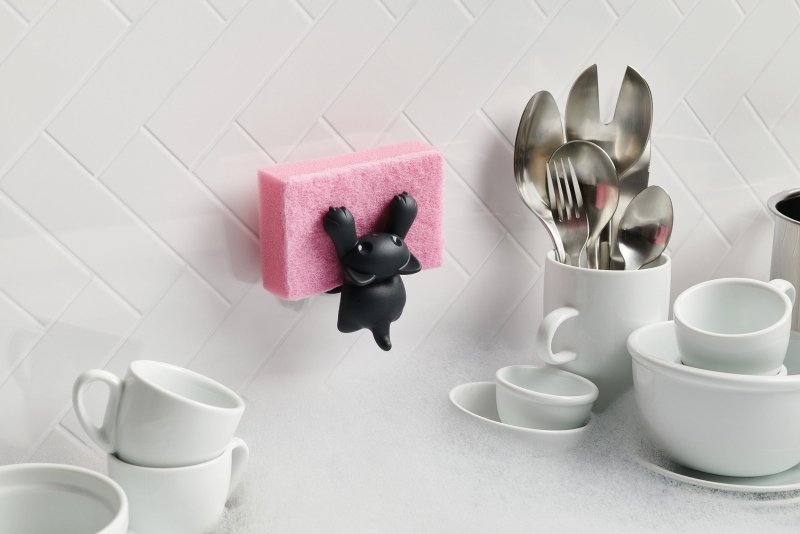 Scrubby Schwammhalter Katze Schwarz