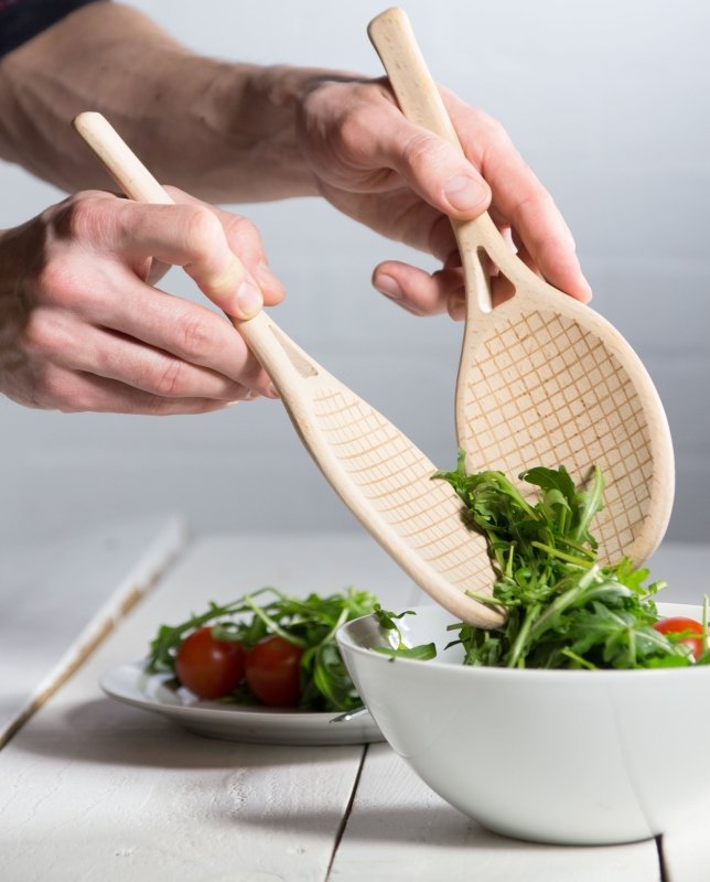 Tennisschläger Salatbesteck | Tennis Salad Servers 🎾 - Geschenkebuddy