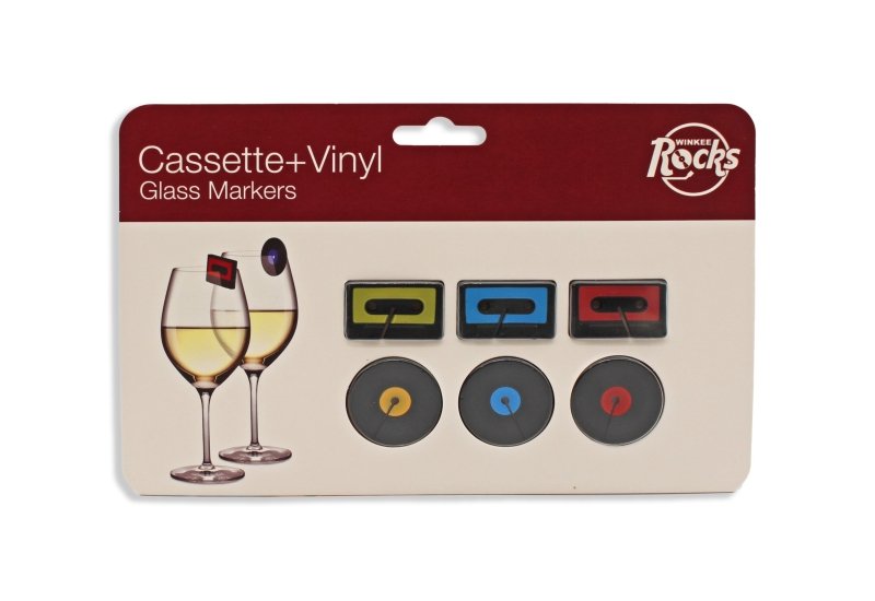 Vinyl und Kassetten Glasmarker 6er Set - Geschenkebuddy