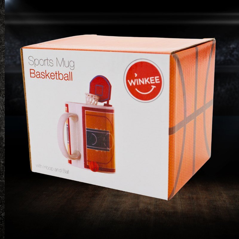 Winkee - Basketball Tasse mit Korb und Ball - Sport Kaffeebecher