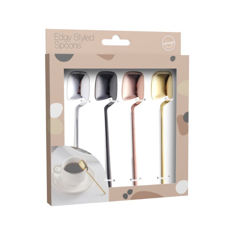Winkee - Edgy Styled Löffel 4er Set - Geschenkebuddy