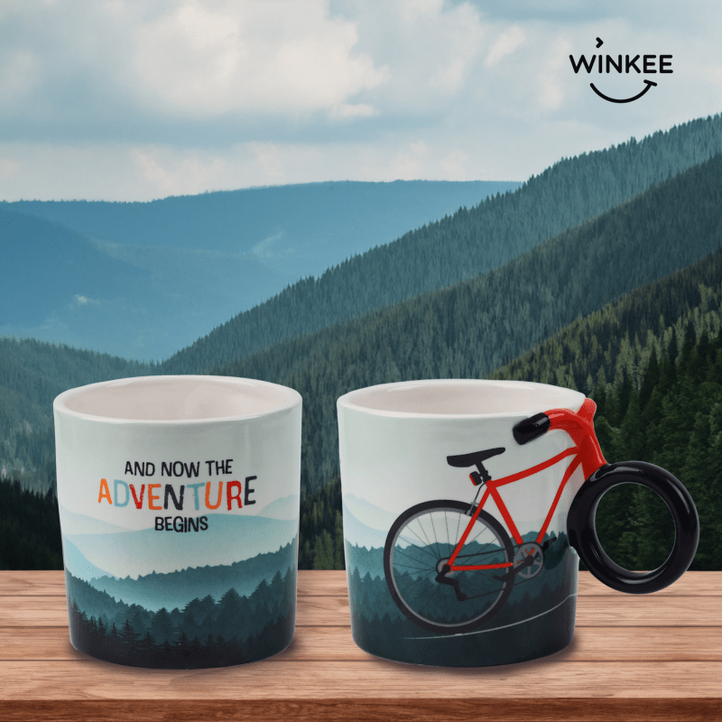 Winkee - Fahrrad Kaffeetasse | Die stylische Keramiktasse - Geschenkebuddy