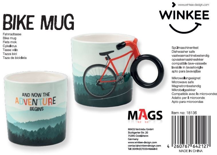 Winkee - Fahrrad Kaffeetasse | Die stylische Keramiktasse - Geschenkebuddy