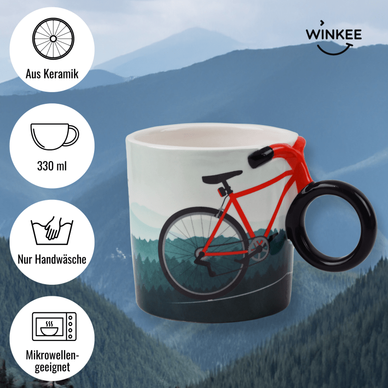Winkee - Fahrrad Kaffeetasse | Die stylische Keramiktasse - Geschenkebuddy