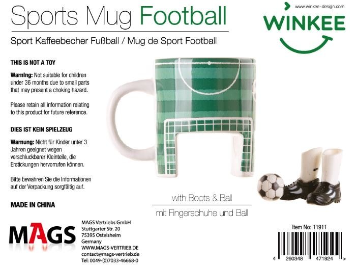 Winkee - Fußball Tasse - Der Sportliche Kaffee Pott für Fußball Fans - Geschenkebuddy