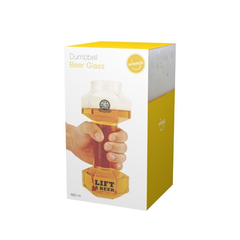 Winkee - Hantel Bierglas - Das Fitnessstudio für Bierliebhaber - Geschenkebuddy