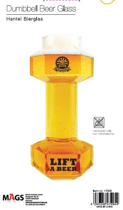 Winkee - Hantel Bierglas - Das Fitnessstudio für Bierliebhaber - Geschenkebuddy