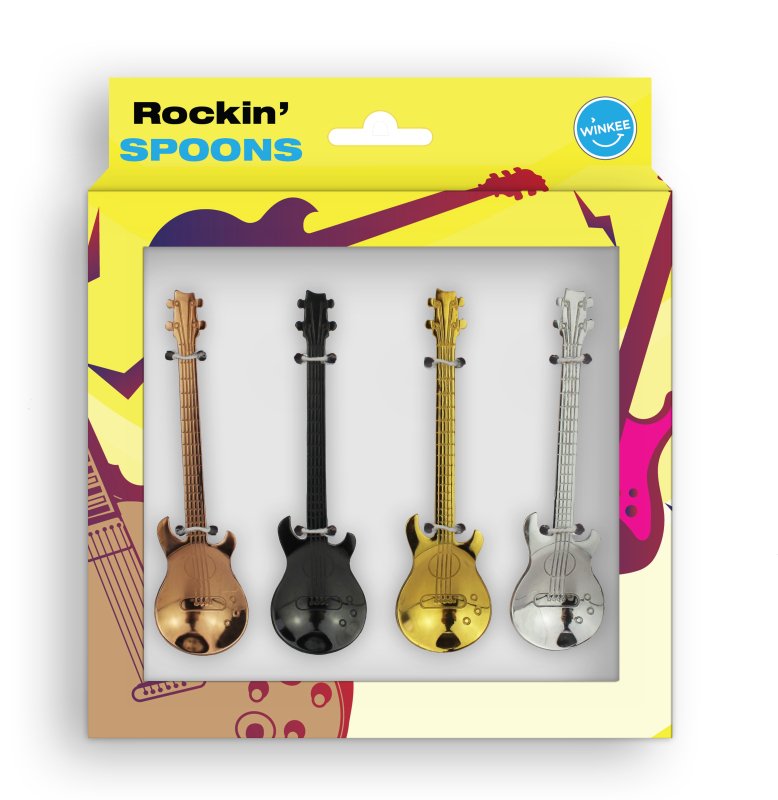 Winkee - Kaffeelöffel - 4er Set | Coffee Spoon Set of 4 | Gitarren und Kätzchen