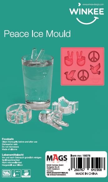 Winkee - Peace Eiswürfelformen aus Lebensmittelechten Silikon - Geschenkebuddy