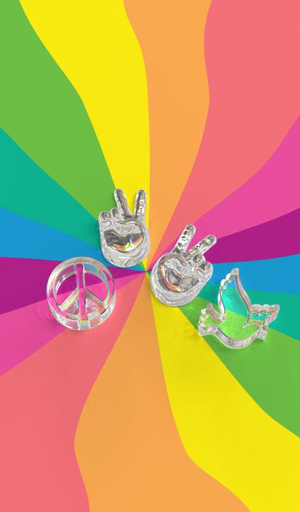 Winkee - Peace Eiswürfelformen aus Lebensmittelechten Silikon