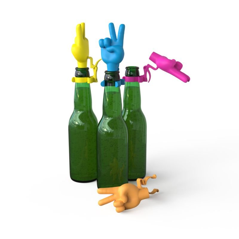 Winkee - Peace Hand Flaschenverschluss 4er Set - Geschenkebuddy