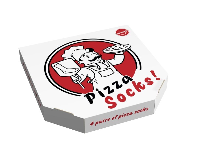 Winkee - Pizza Socken Box - Lustige Socken - Geschenkebuddy