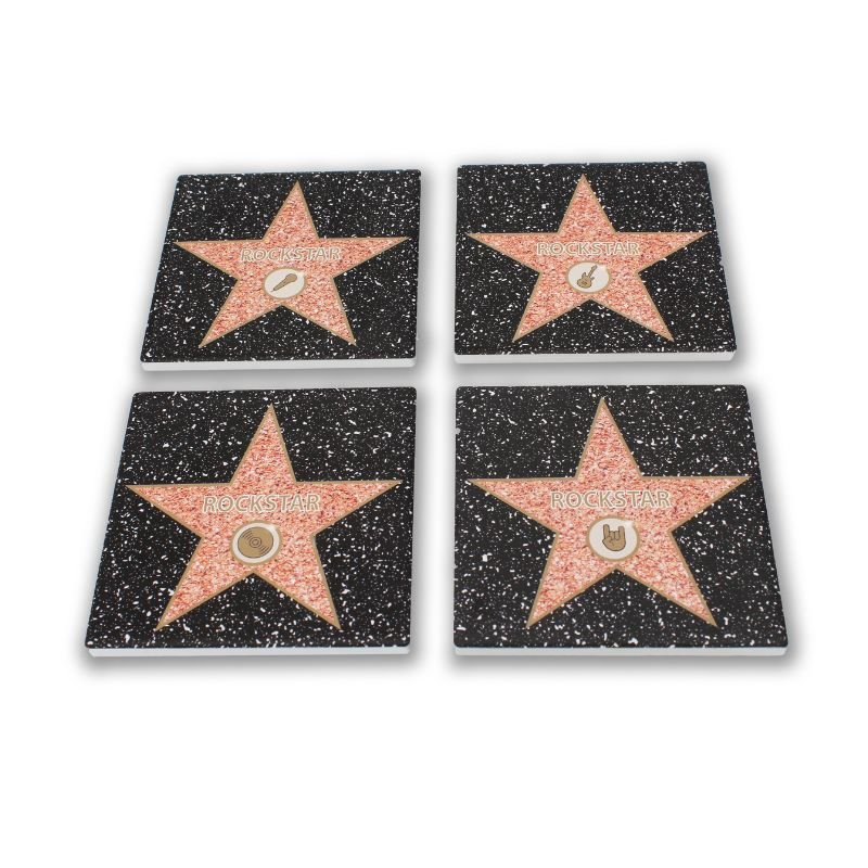 Winkee Rocks - Walk of Fame Glasuntersetzer 4er Set - Geschenkebuddy