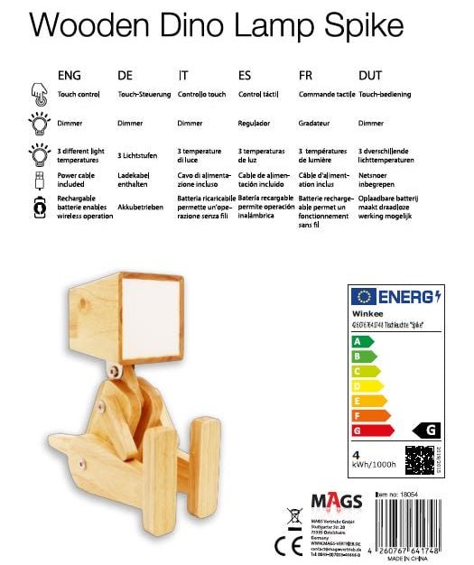 Winkee - Tierische Tischleuchten | Dimmbare LED Lampen mit Touch-Funktion und Akkubetrieb