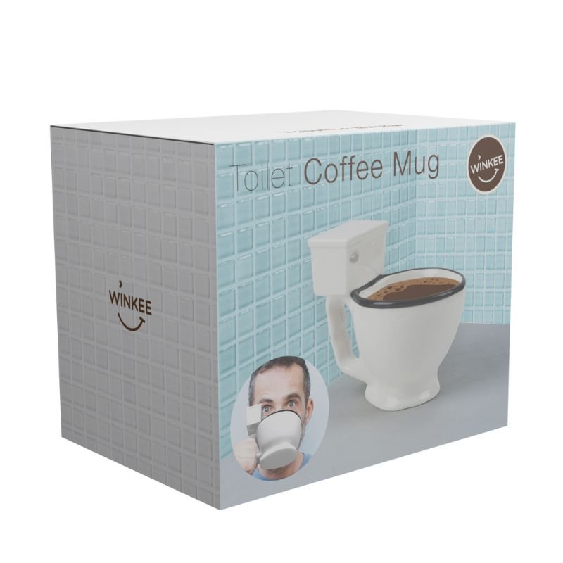 Winkee - Toiletten Becher - Toiletten Kaffeetasse - 350ml - Geschenkebuddy