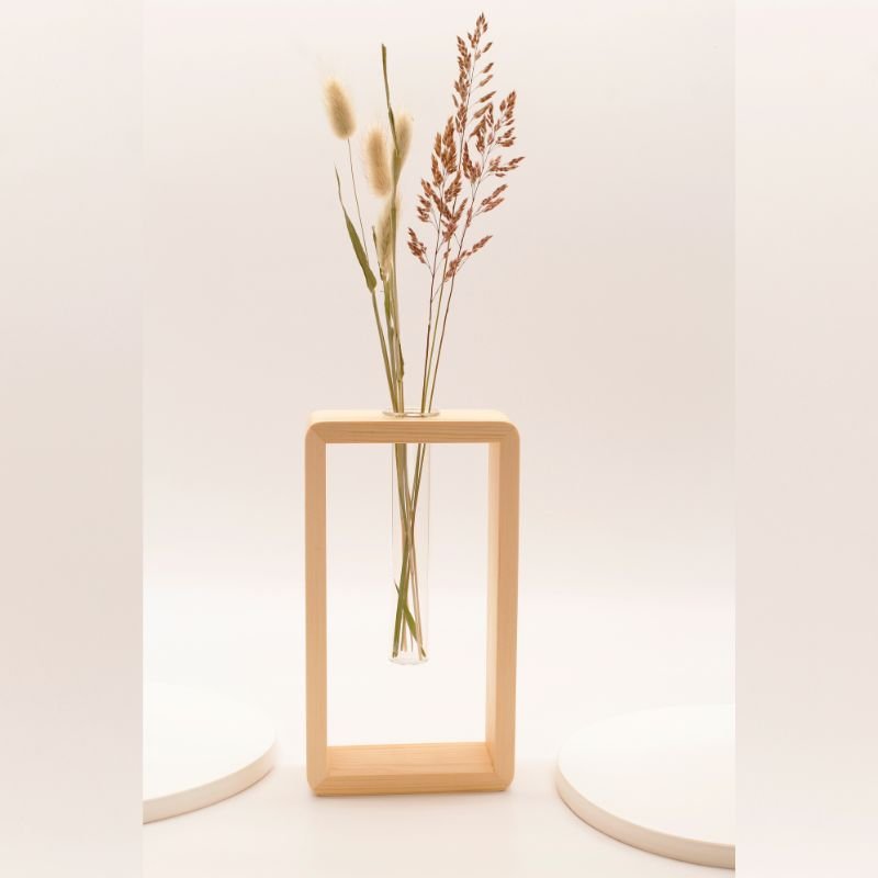 Winkee - Vase mit Holzrahmen