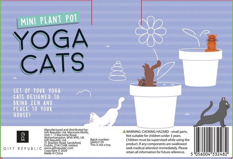 Yoga-Katzen für den Blumentopf | Plant Pot Yoga Cat Markers
