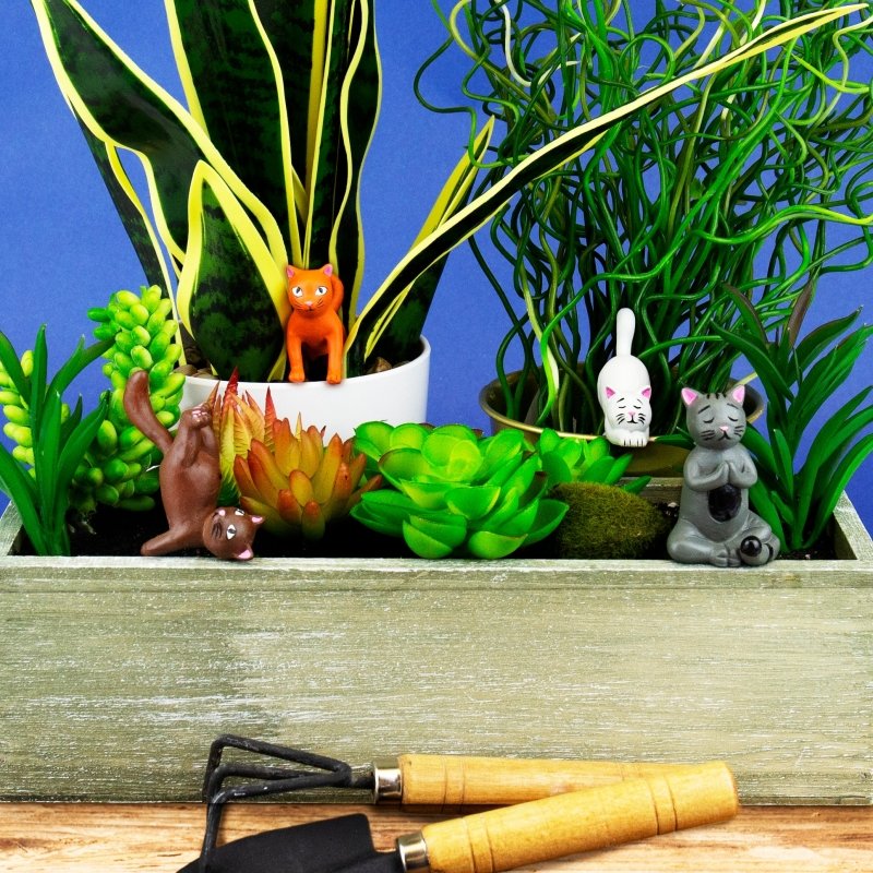 Yoga-Katzen für den Blumentopf | Plant Pot Yoga Cat Markers