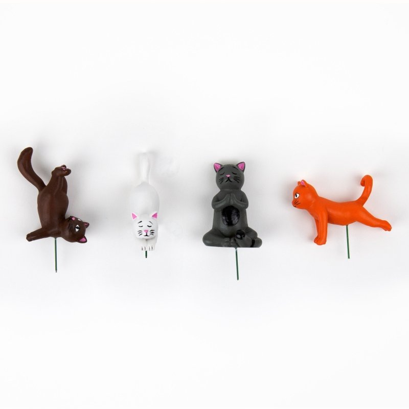 Yoga-Katzen für den Blumentopf | Plant Pot Yoga Cat Markers