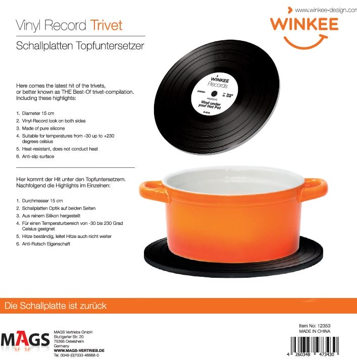 Winkee - Schallplatten Topfuntersetzer