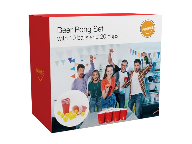 Beer Pong Spiel mit 20 Bechern und 10 Bällen 🏓 - Geschenkebuddy