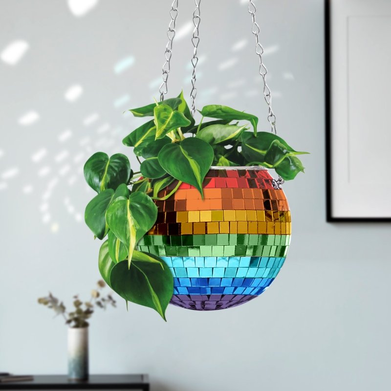 Disco Kugel Blumentopf Regenbogen - Geschenkebuddy