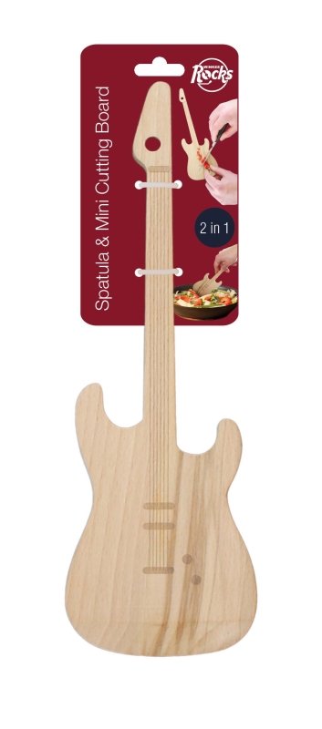 Gitarren Pfannenwender und Mini Schneidebrett - Geschenkebuddy