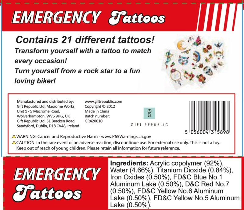 Notfall Tattoos - Geschenkebuddy