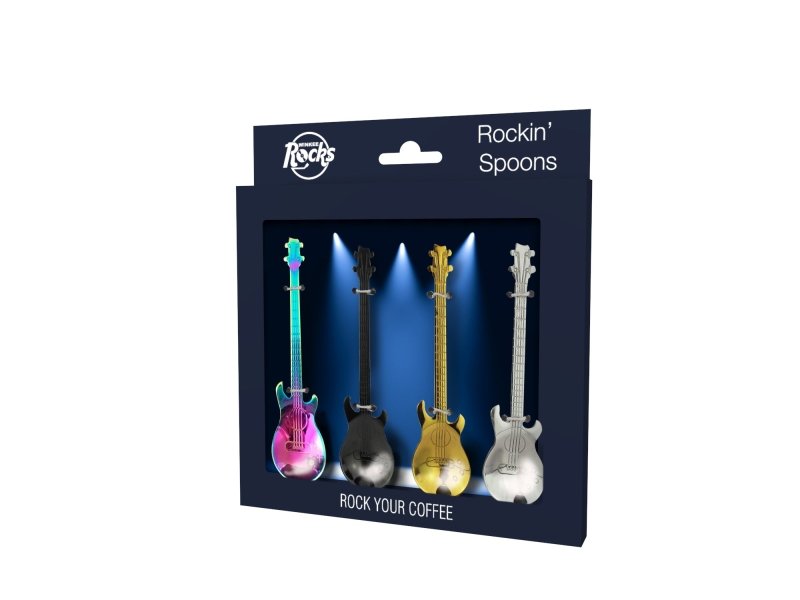 Rockin' Gitarren Löffel 4er Set - Geschenkebuddy