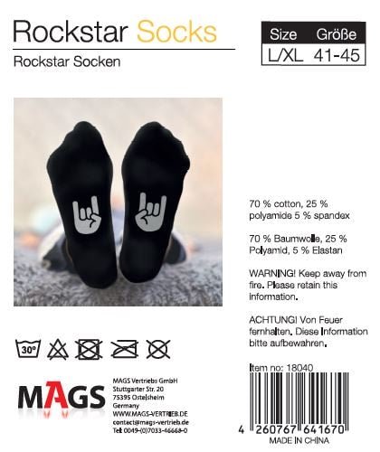 Rockstar Socken Größe 36 - 40 | Größe 41 - 45 - Geschenkebuddy