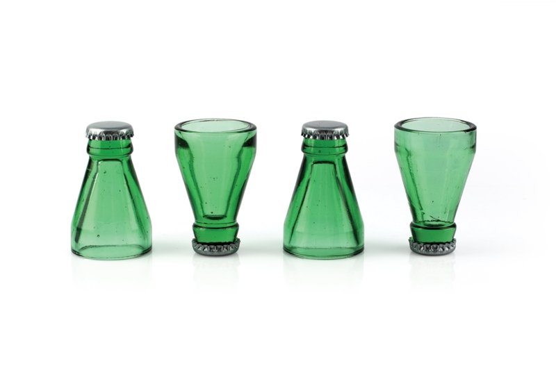 Schnapsgläser Flaschenkopf 4 - er Set | Shot glass Bottle Top Set of 4 - Geschenkebuddy