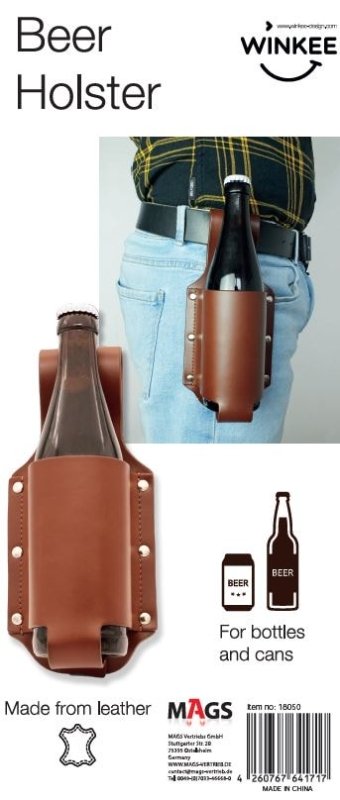 Winkee - Bier Holster aus Leder - Geschenkebuddy