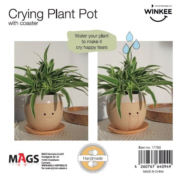 Winkee - Crying Pot Blumentopf - Weinender Blumentopf - Geschenkebuddy