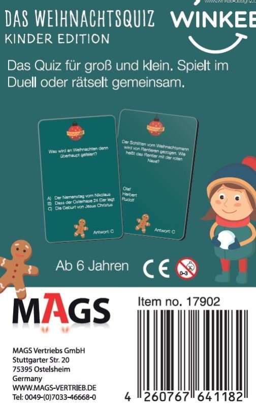 Winkee - Das Weihnachtsquiz - Kinder Edition - Geschenkebuddy