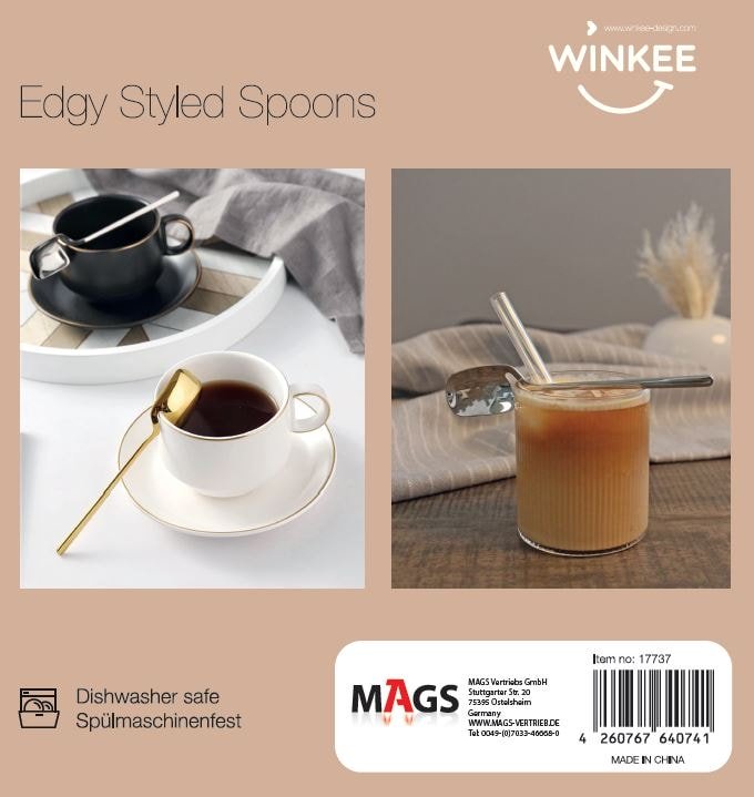 Winkee - Edgy Styled Löffel 4er Set - Geschenkebuddy